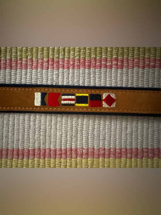 Zeppelin Other - Zeppelin Sailing Symbol Brown Leather Mens Maritime Belt, size 38